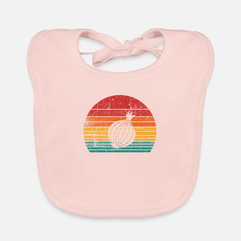 Oignon Lover Retro Vegetables Vegan Idée cadeau Bavoir bio Bébé