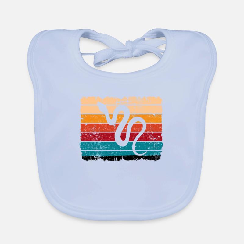 Snake Retro Reptile Python Idée cadeau Bavoir bio Bébé