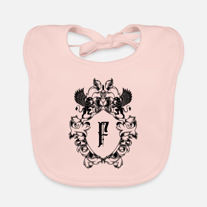 F Buchstabe Wappen Baby Bio-Lätzchen