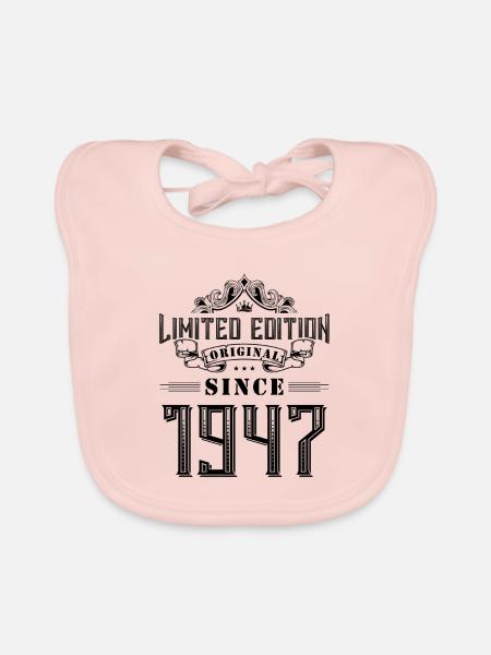 1947 limited edition - Organic Baby Bibs - rose - Front