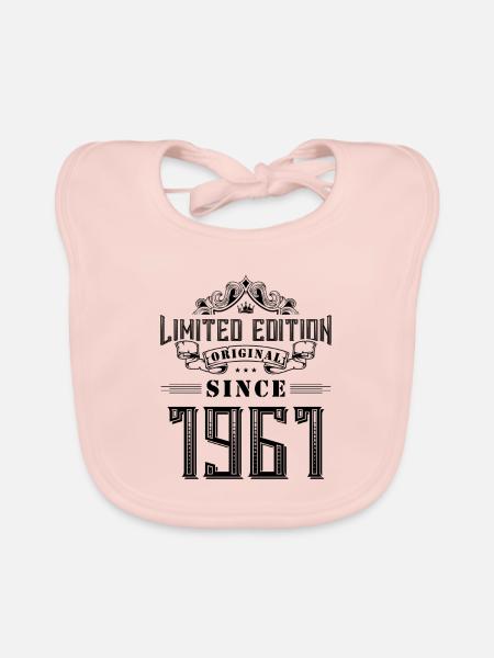 Édition limitée 1961 - Bavoir bio Bébé - rose - Devant