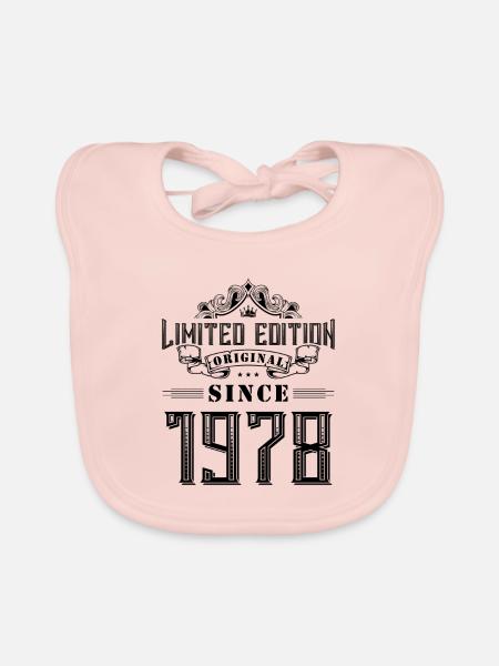 1978 Limited Edition - Organic Baby Bibs - rose - Front