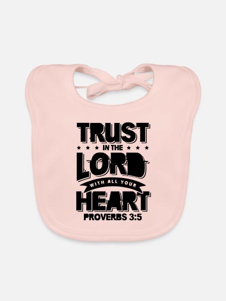 Bible Heart Trust - Bavoir bio Bébé - rose - Devant