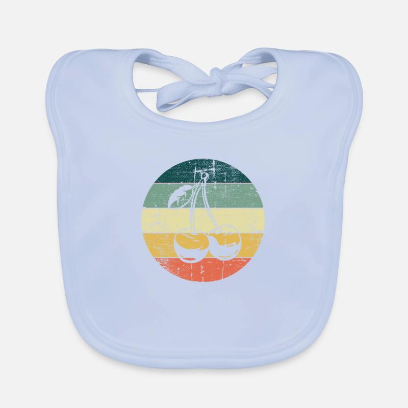Kirsche Obst Retro Früchte Rot Geschenk Baby Bio-Lätzchen