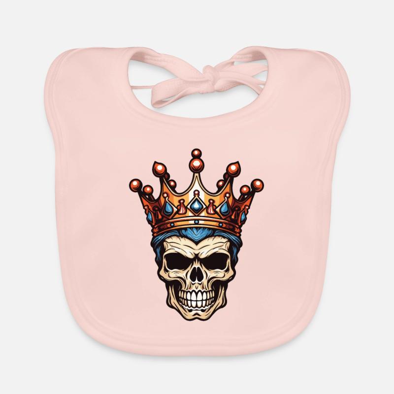 Skull King Crown Organic Baby Bibs