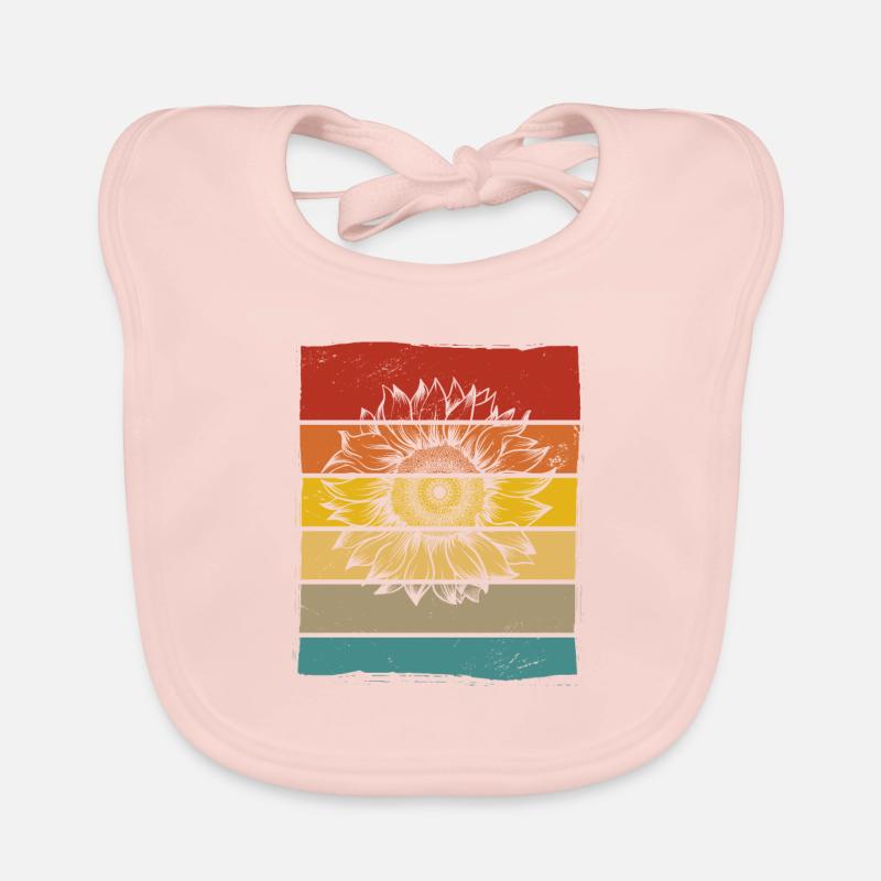 Sonnenblume Blume Retro Geschenk Baby Bio-Lätzchen