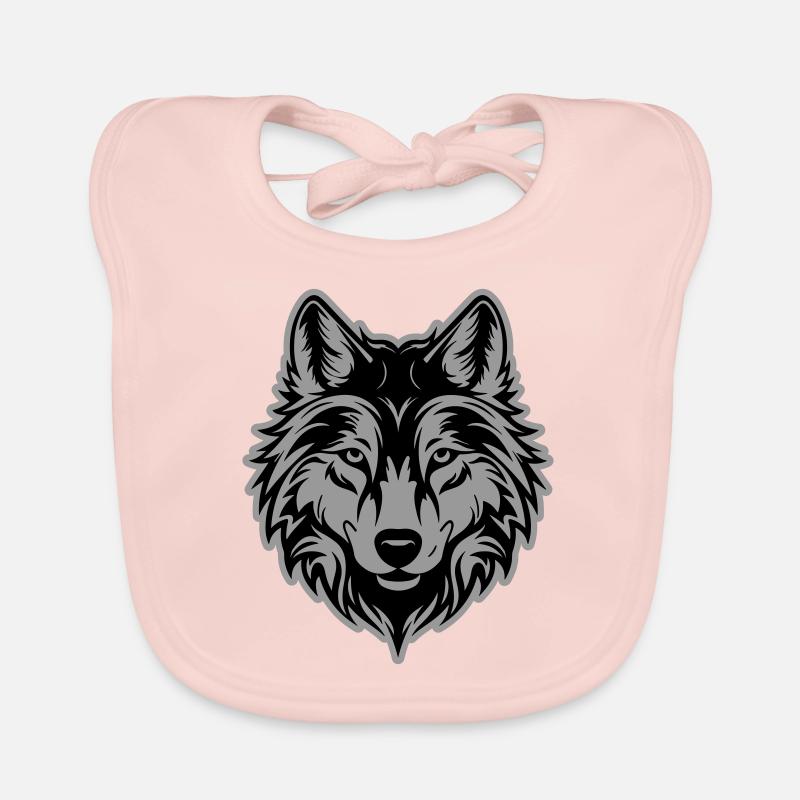 Silhouette de loup Bavoir bio Bébé