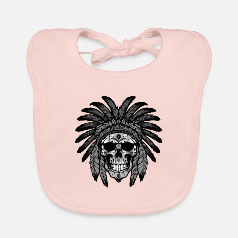 Apache Skull Indian Chief Organic Baby Bibs