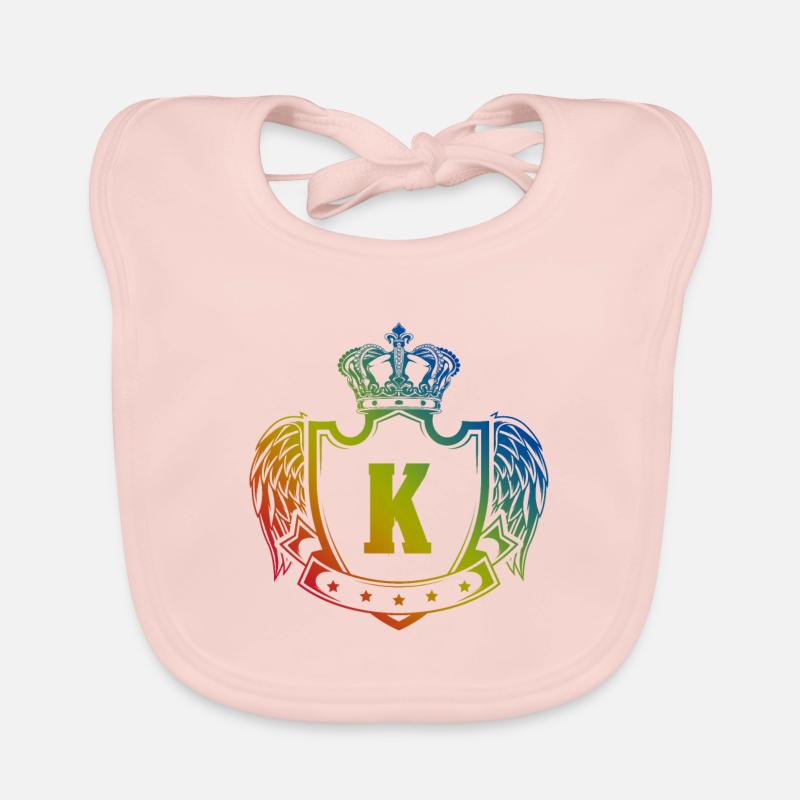 K Buchstabe Wappen Baby Bio-Lätzchen