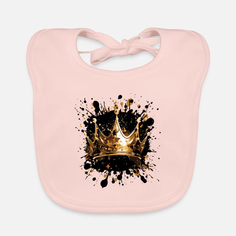 Crown Splat Gold Organic Baby Bibs