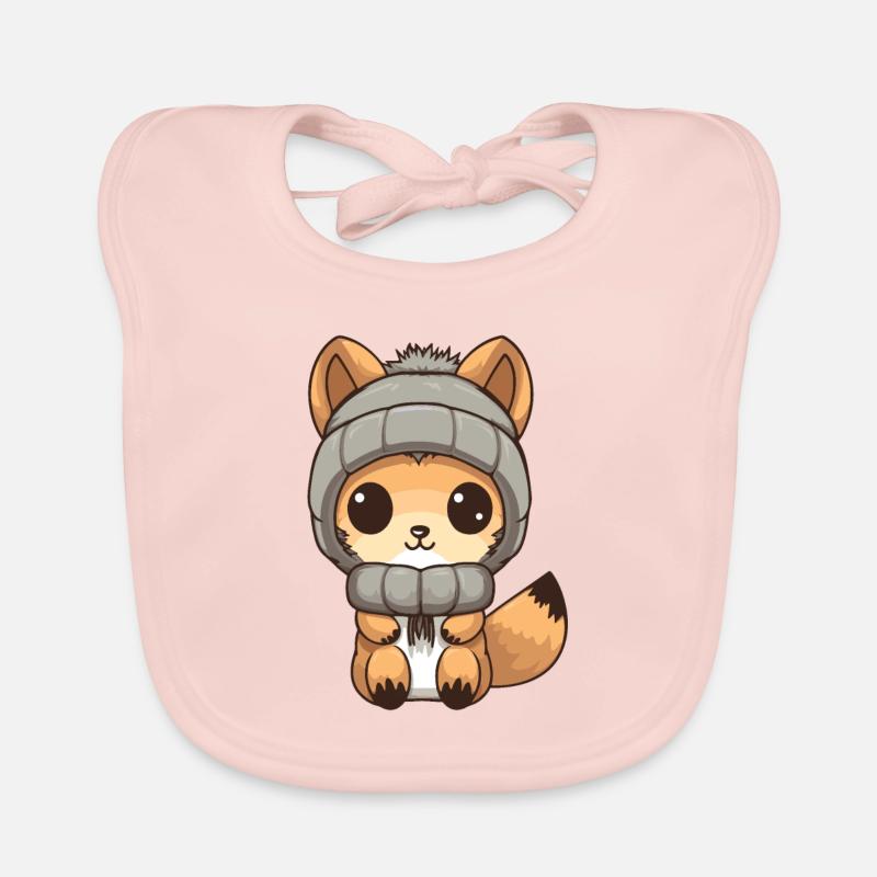 Squirrel Winter Animal Baby Comic Organic Baby Bibs