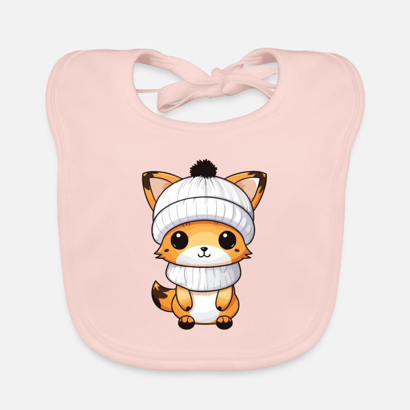 Fuchs Winter Comic Illustration Baby Bio-Lätzchen