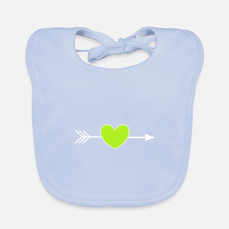 green heart green hearts couples gift Organic Baby Bibs