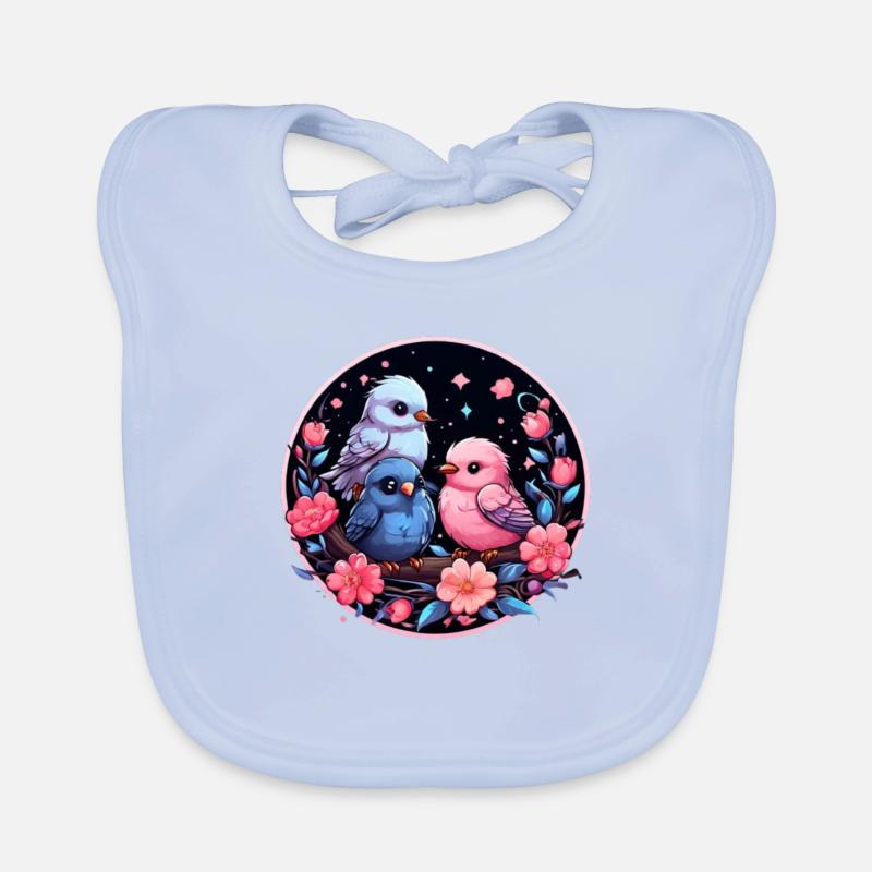 Oiseaux de fleurs Bavoir bio Bébé