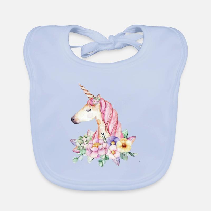 Blumen-Einhorn Baby Bio-Lätzchen