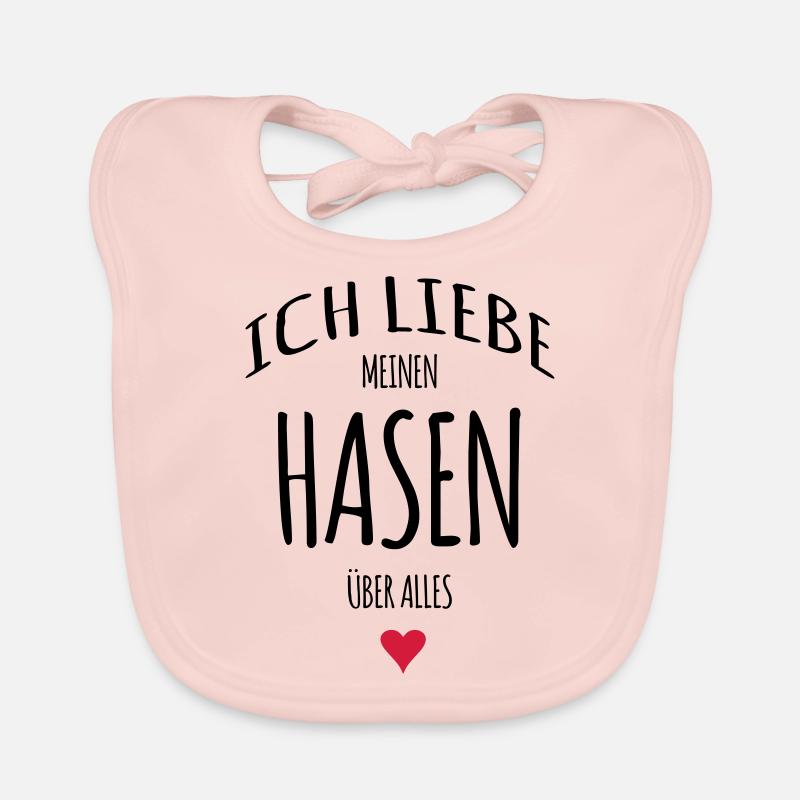 Ich liebe Hasen Häschen Geschenke - Baby Bio-Lätzchen - Rose