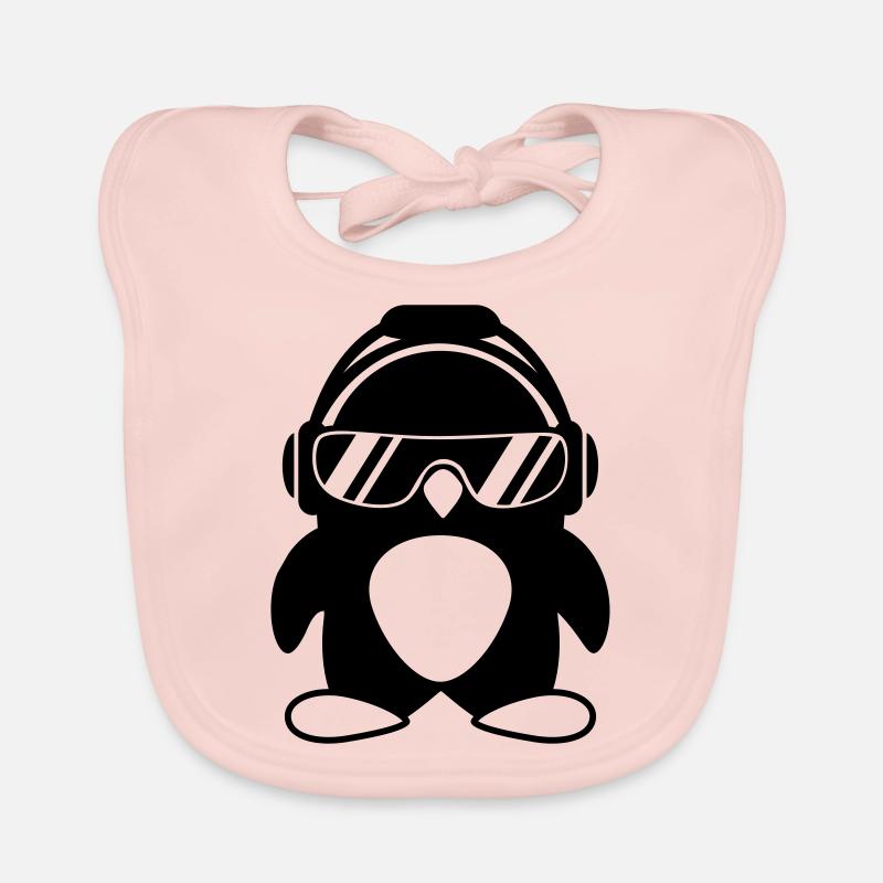 Pingouin avec un casque Bavoir bio Bébé