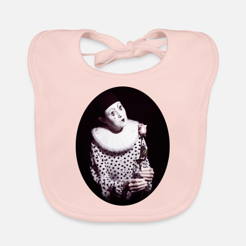 Pierrot avec Rose Bavoir bio Bébé