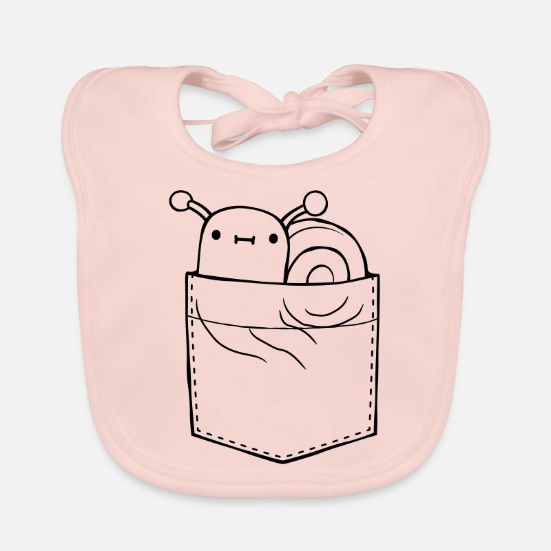 On the go snail shirt pocket Organic Baby Bibs