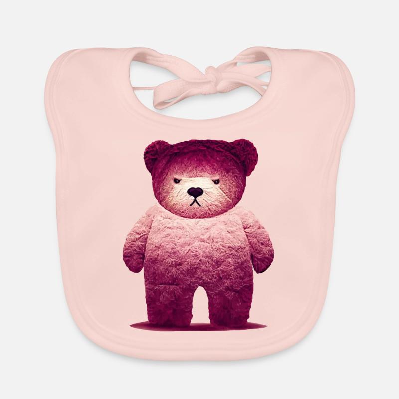 Pink Grumpy Teddy Baby Bio-Lätzchen