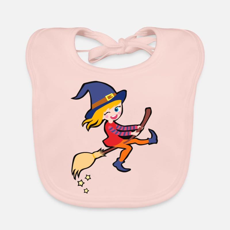 Witch cute and cheeky on the broom Organic Baby Bibs