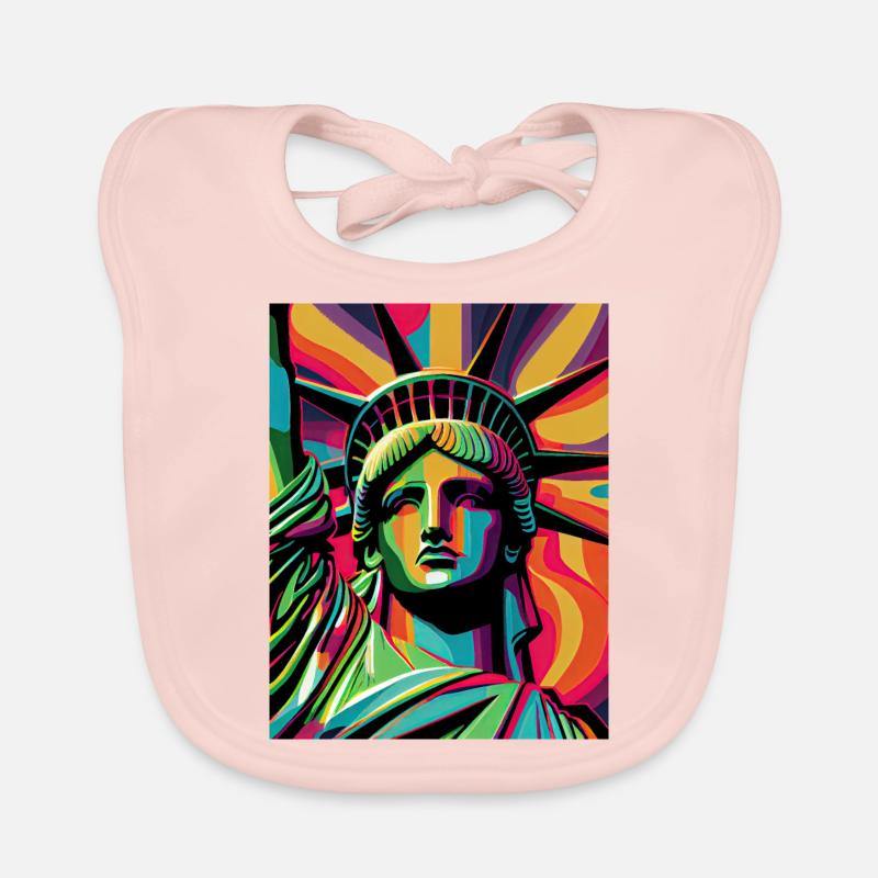 Statue colorée de la Liberté Bavoir bio Bébé