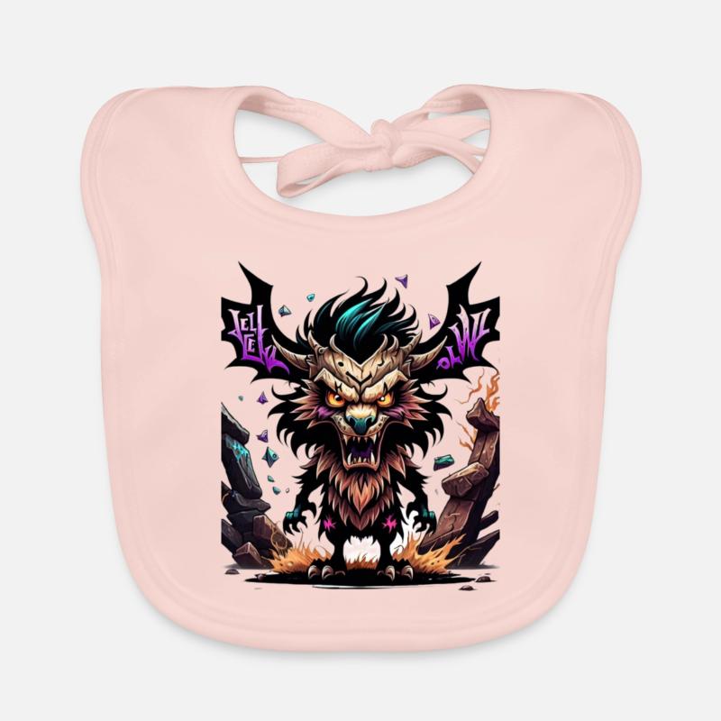 Graffiti Monster - Baby Bio-Lätzchen - Rose