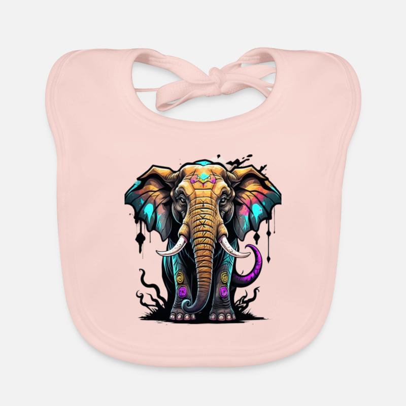 Graffiti Elefant Baby Bio-Lätzchen