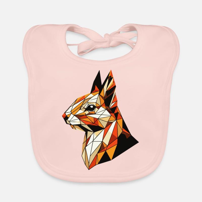 Squirrel Illustration Triangles Geometric Organic Baby Bibs
