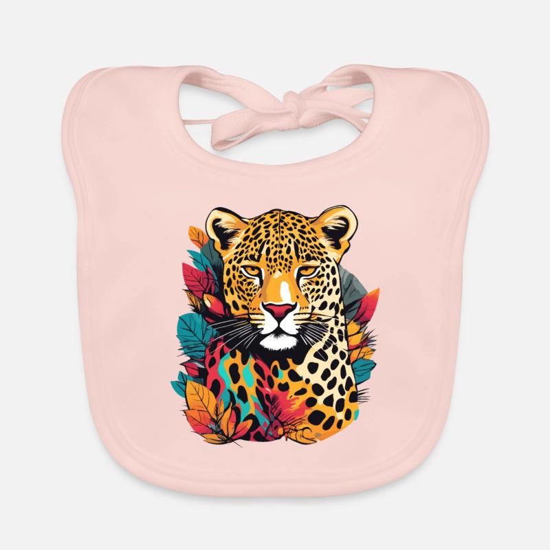 Leopard - Baby Bio-Lätzchen - Rose