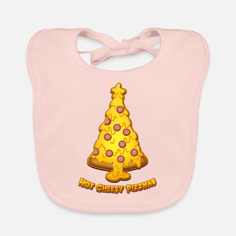 Hot Cheesy Pizzmas Organic Baby Bibs