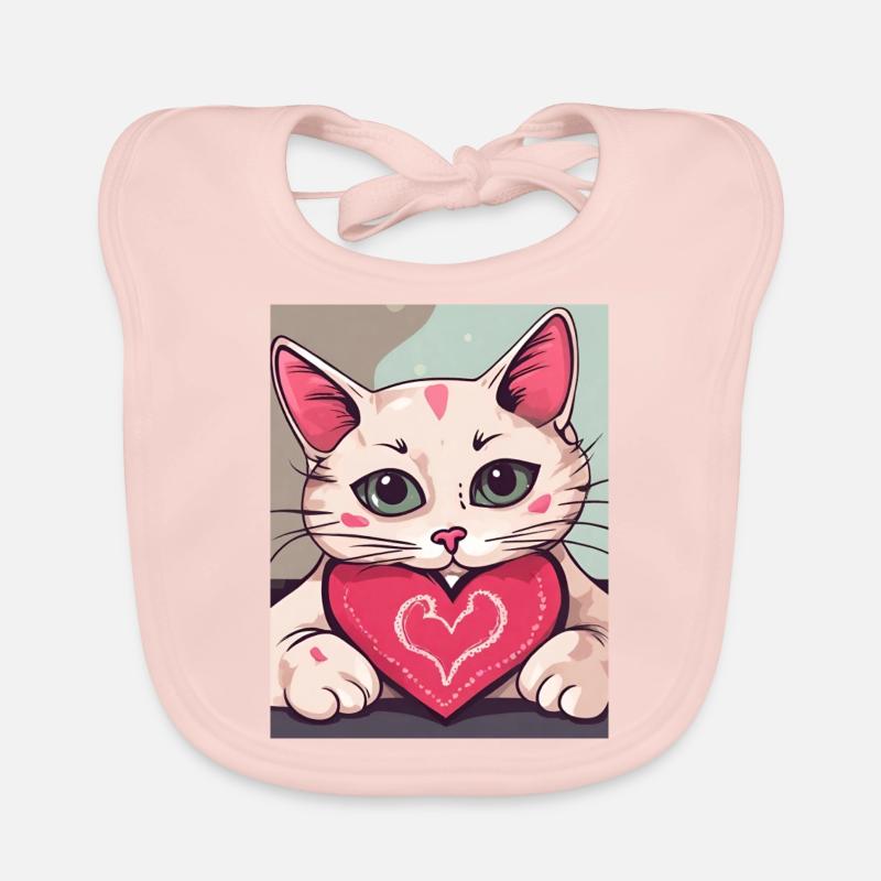 Love Hurts - Chat - Bavoir bio Bébé - rose