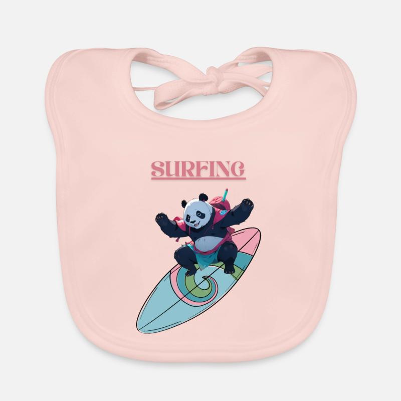 Surf - Bavoir bio Bébé - rose