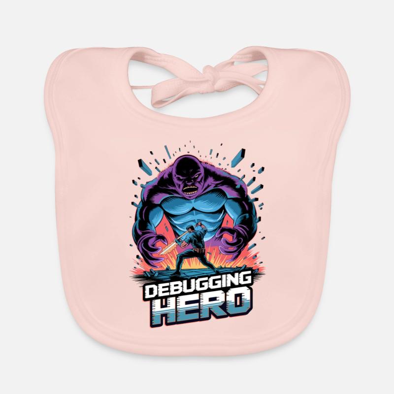 Debugging Hero – Epic Battle Against Code Monsters Organic Baby Bibs