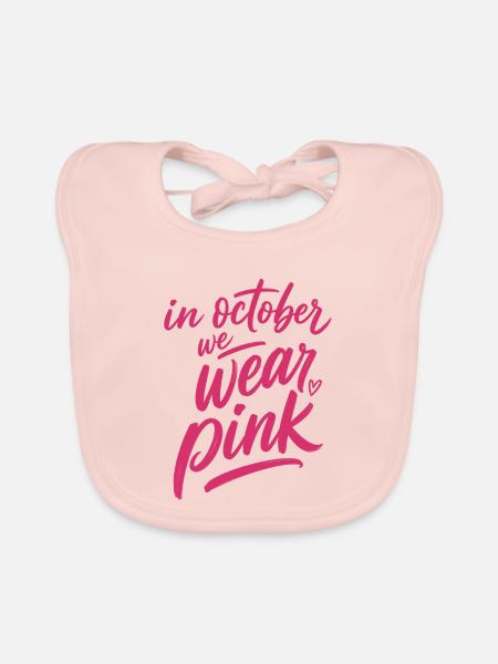 Im Oktober tragen wir Pink - Baby Bio-Lätzchen - Rose - Vorne