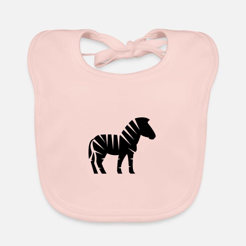 Zebra schwarz - Baby Bio-Lätzchen - Rose