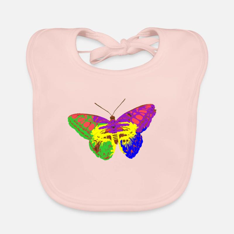 Regenbogen-Schmetterling Baby Bio-Lätzchen