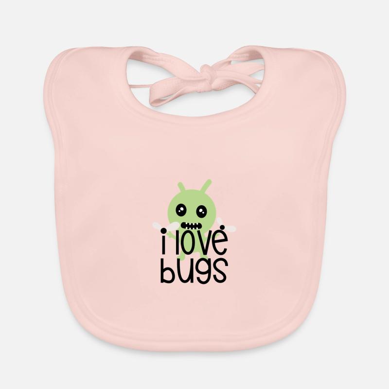 J'aime les insectes - Bavoir bio Bébé - rose