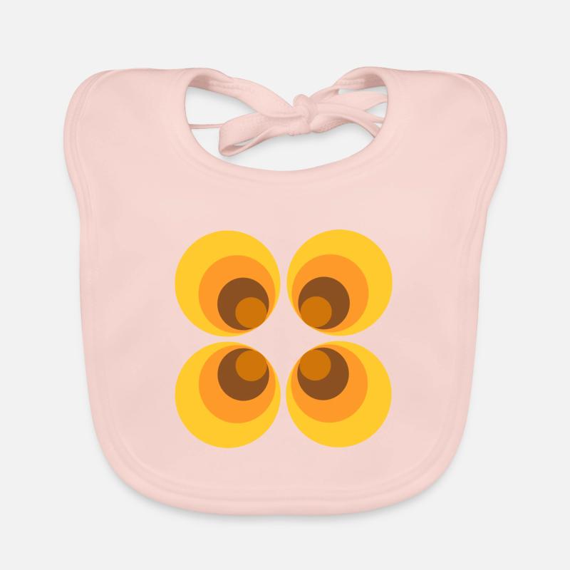 70s Flower Pattern Yellow Organic Baby Bibs