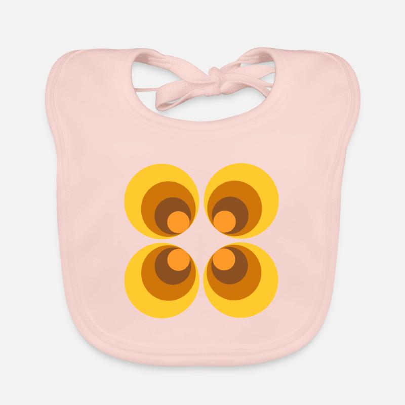 70s Flower Pattern Retro Organic Baby Bibs