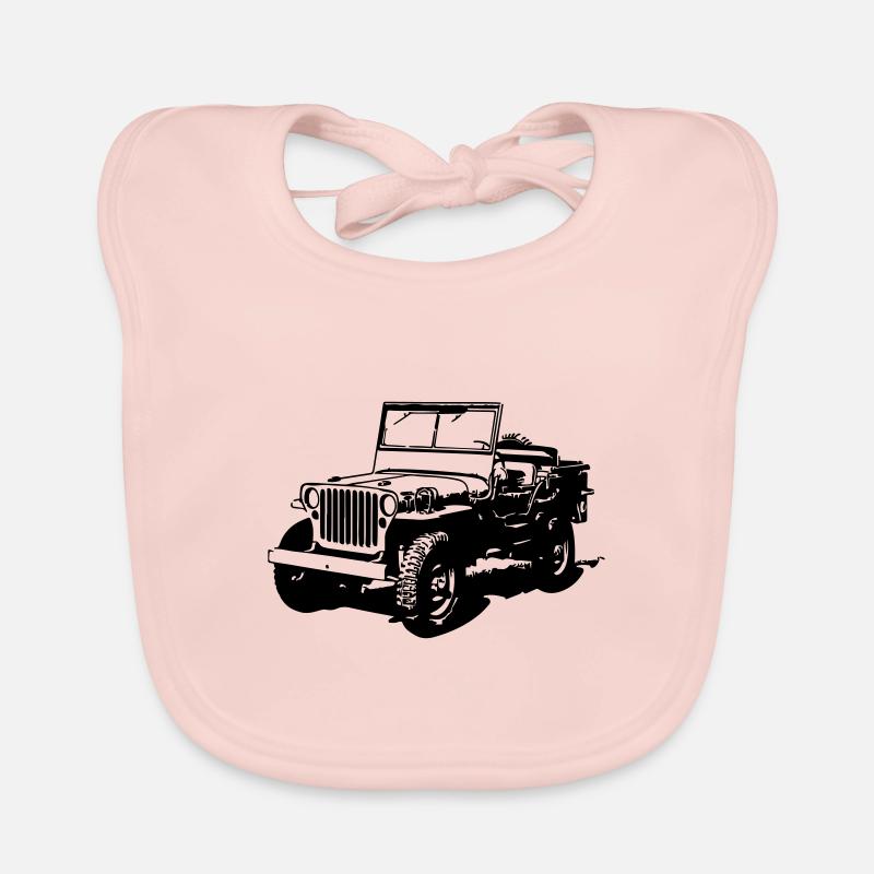 AVM Jeep 4x4 - VECTEUR - DESIGN MULTICOLORE - Bavoir bio Bébé - rose