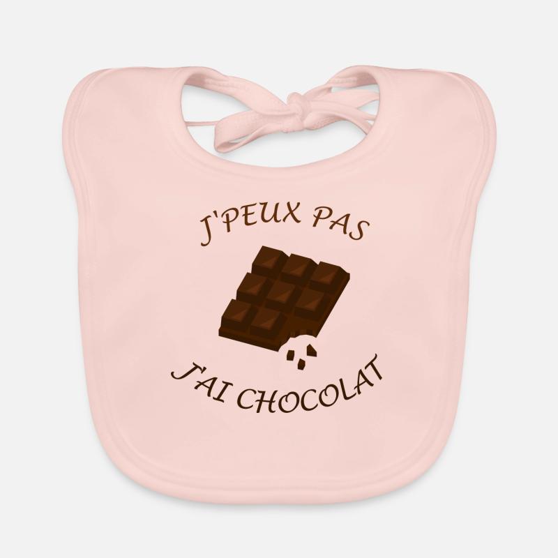 J'peux pas j'ai Chocolat - Bavoir bio Bébé - rose