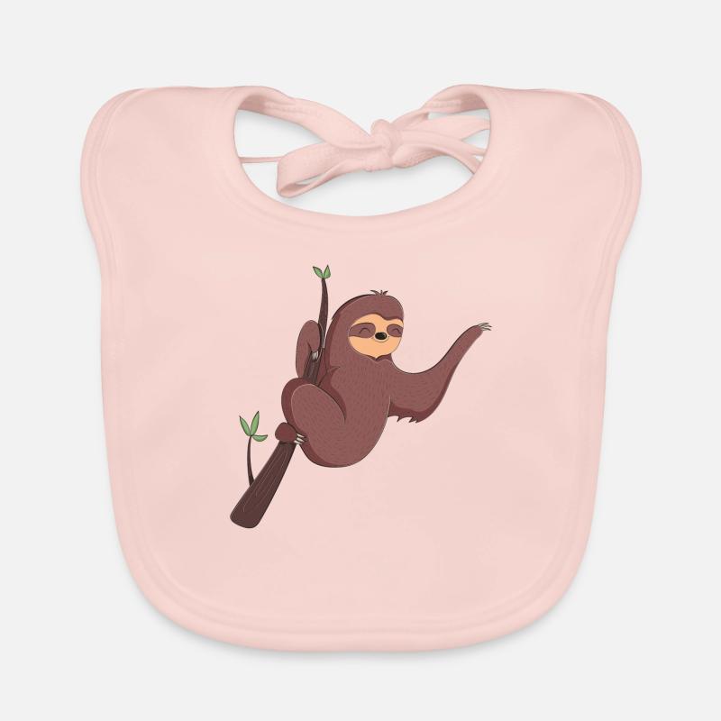 sloth - Organic Baby Bibs - rose