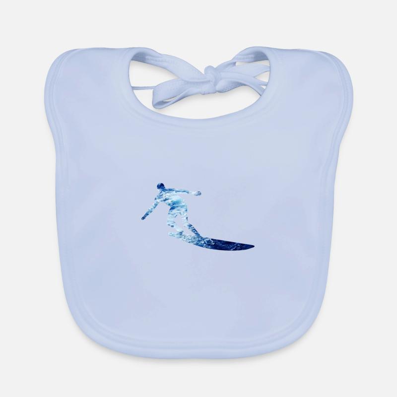 Surfer wave surfing water sport Organic Baby Bibs