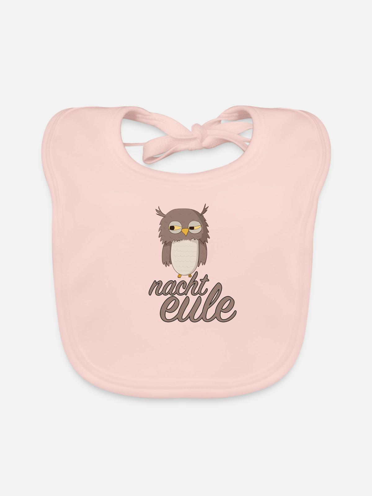Nachteule - Baby Bio-Lätzchen - Rose - Vorne