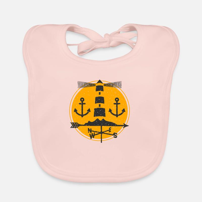 Lighthouse Anchor BalticShDesign compass Organic Baby Bibs