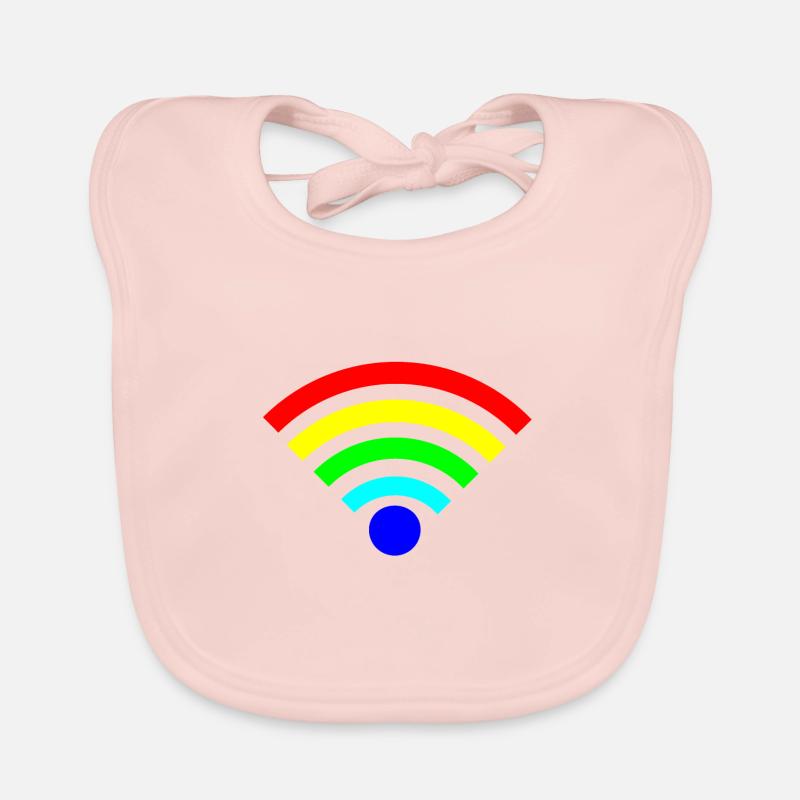 Regenbogen WLAN bunt Baby Bio-Lätzchen