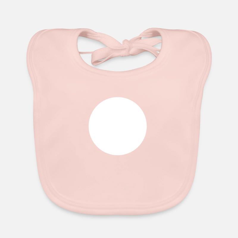 cercle de points blancs - Bavoir bio Bébé - rose