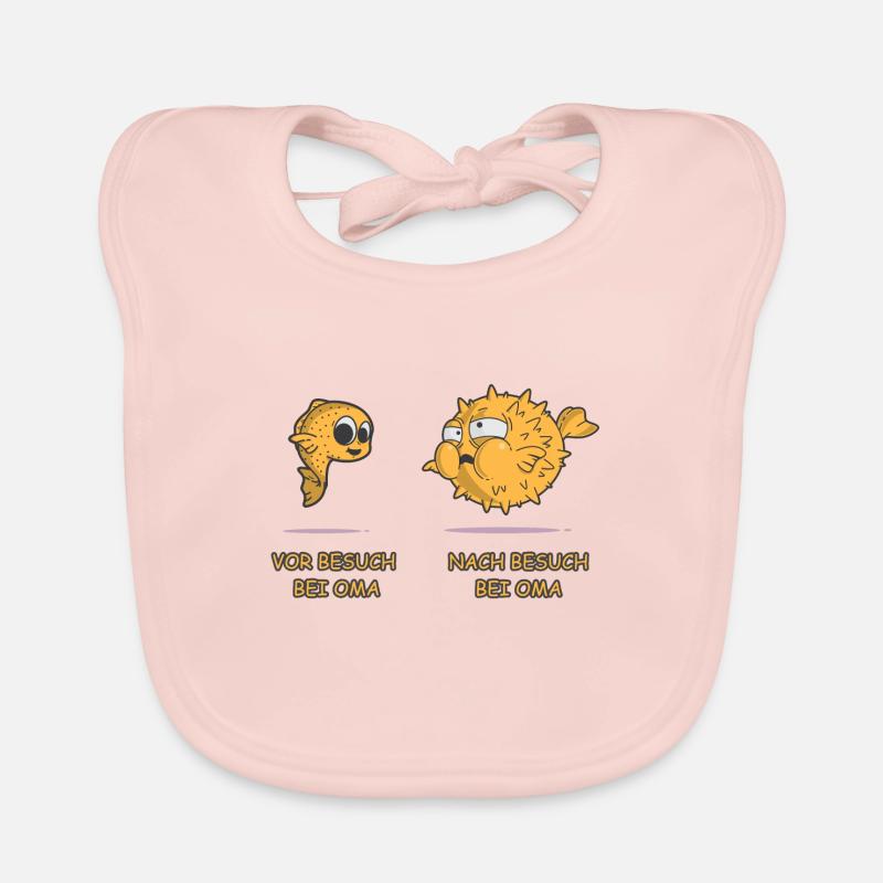 Essen bei Oma Großmutter Großvater Kugelfisch Baby Bio-Lätzchen