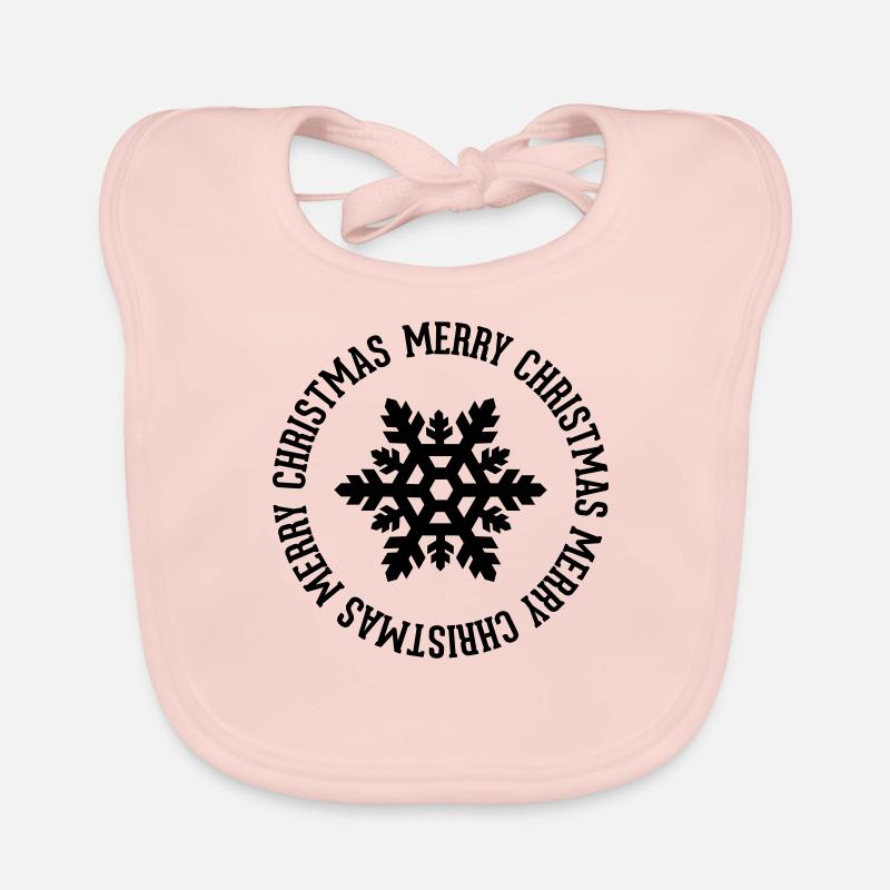 Merry Christmas snowflake Organic Baby Bibs